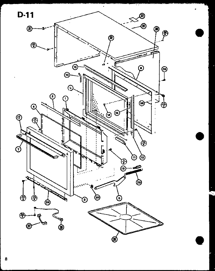 Page 3 Diagram and Parts List for CRRL-700 P7638101M Amana Microwave