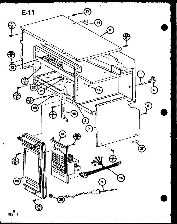 Page 3 Diagram and Parts List for CRR1220 P7633303M Amana Microwave