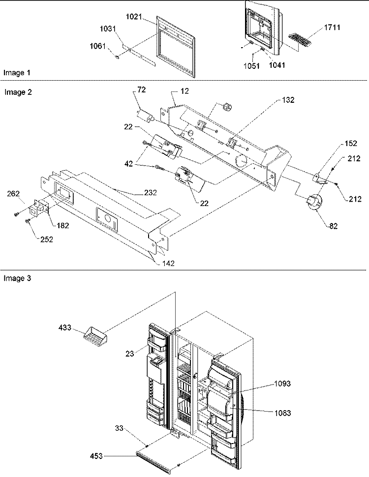 Facade Disp Cover and Elec. Brkt Assy Diagram and Parts List for SRD522VW P1320301W W Amana Refrigerator