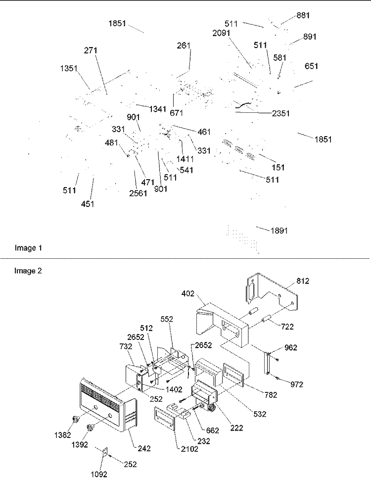 Ice Maker / Control Assy Diagram and Parts List for SRD522VW P1320301W W Amana Refrigerator
