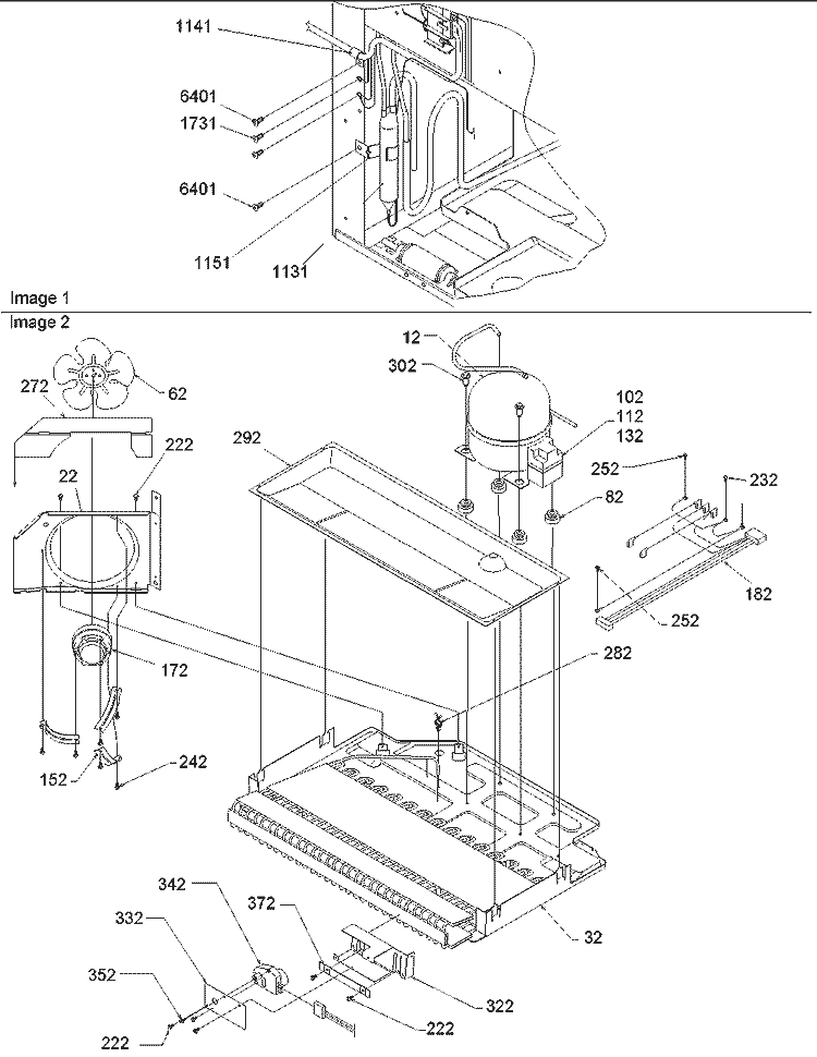 Machine Compartment Diagram and Parts List for BCI21V1C P1325029W C Amana Refrigerator