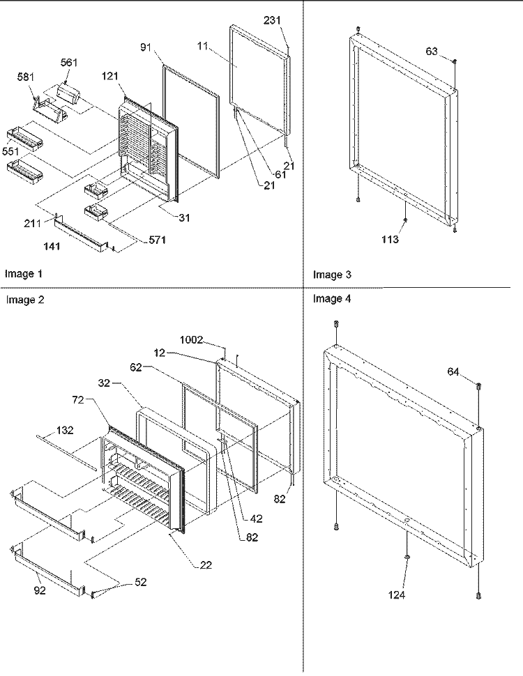 Door Assy Diagram and Parts List for BCI21V1C P1325029W C Amana Refrigerator