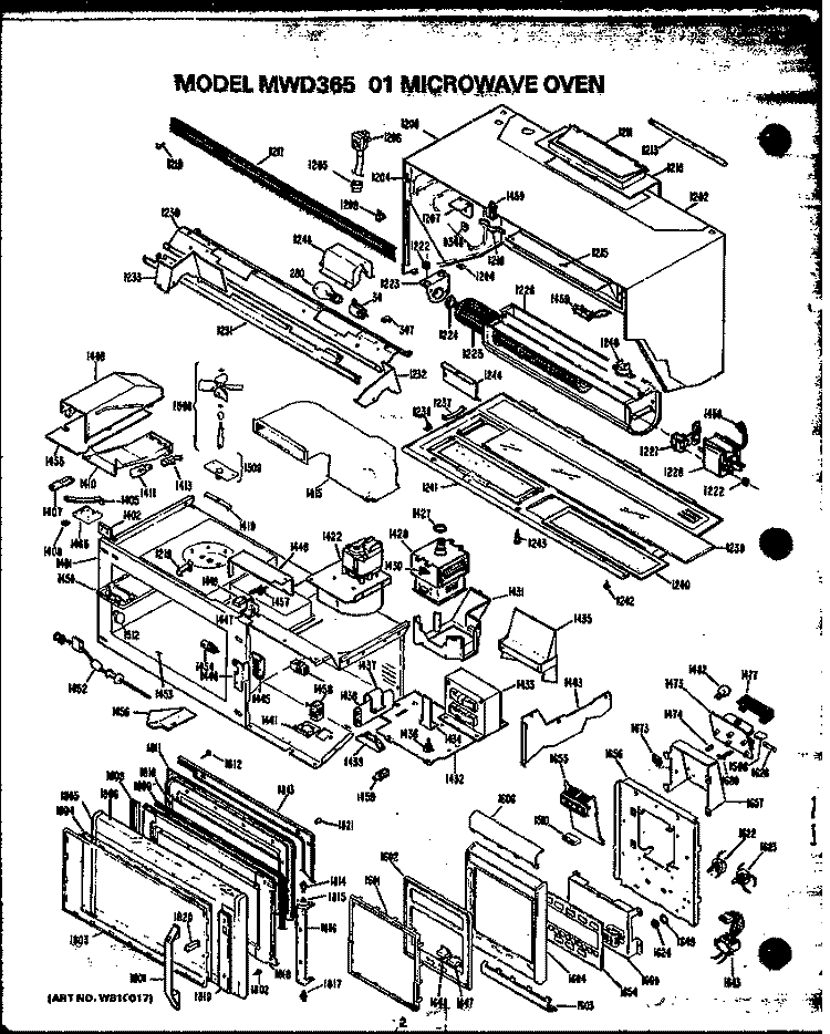 Page 1 Diagram and Parts List for MWD365  Caloric Microwave