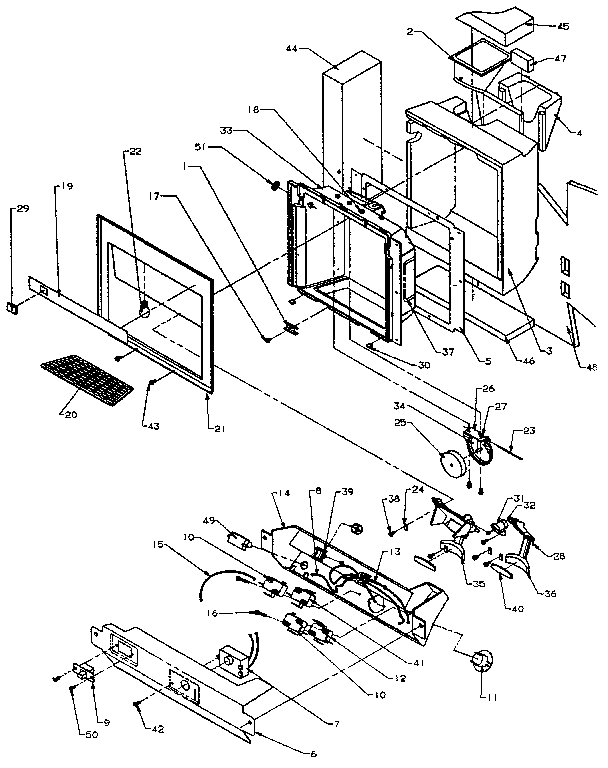 Ice And Water Cavity Diagram and Parts List for SZDE27N-P1162205W  Amana Refrigerator