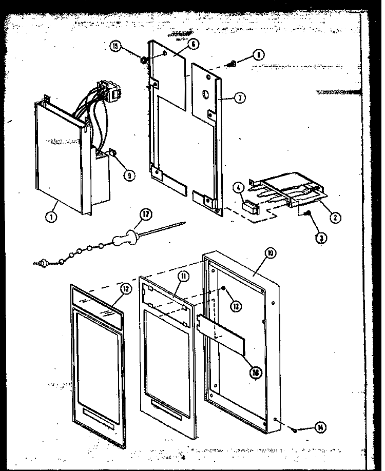 CONTROL PANEL Diagram and Parts List for MWR214  Caloric Microwave
