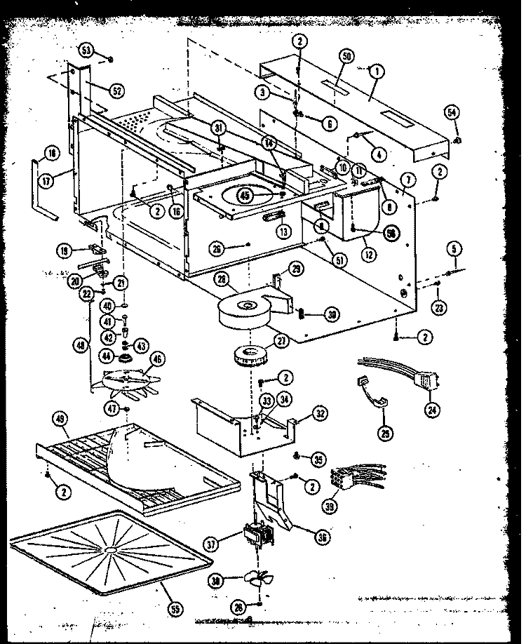 INTERIOR PARTS Diagram and Parts List for MWR214  Caloric Microwave