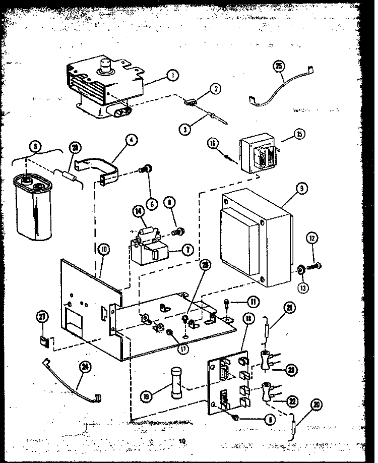 ELECTRICAL PARTS Diagram and Parts List for MWR214  Caloric Microwave