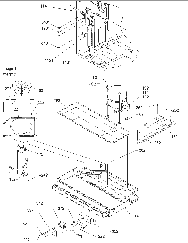 Machine Compartment Diagram and Parts List for ARB2109AWR PARB2109AW2 Amana Refrigerator