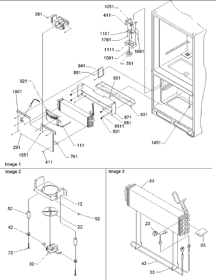 Evaporator & Freezer Control Assy Diagram and Parts List for ARB2109ABR PARB2109AB0 Amana Refrigerator