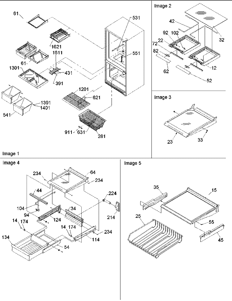 Shelving Assy Diagram and Parts List for ARB2109ABR PARB2109AB0 Amana Refrigerator