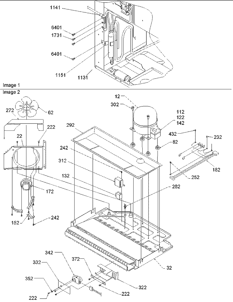 Machine Compartment Diagram and Parts List for ARB2109ABR PARB2109AB0 Amana Refrigerator