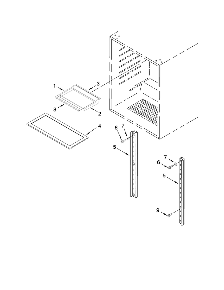Shelf Parts Diagram and Parts List for JUR248RBCX02  Jenn-Air Refrigerator