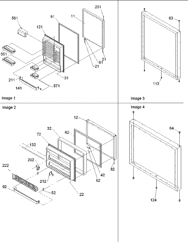 Door Assy Diagram and Parts List for ARB2109ABR PARB2109AB0 Amana Refrigerator