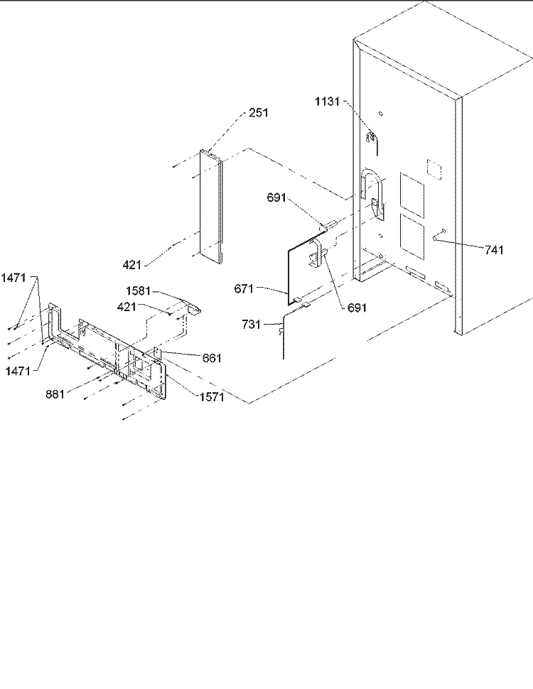 CABINET BACK Diagram and Parts List for BRF20VCPSER P1321312W S Amana Refrigerator