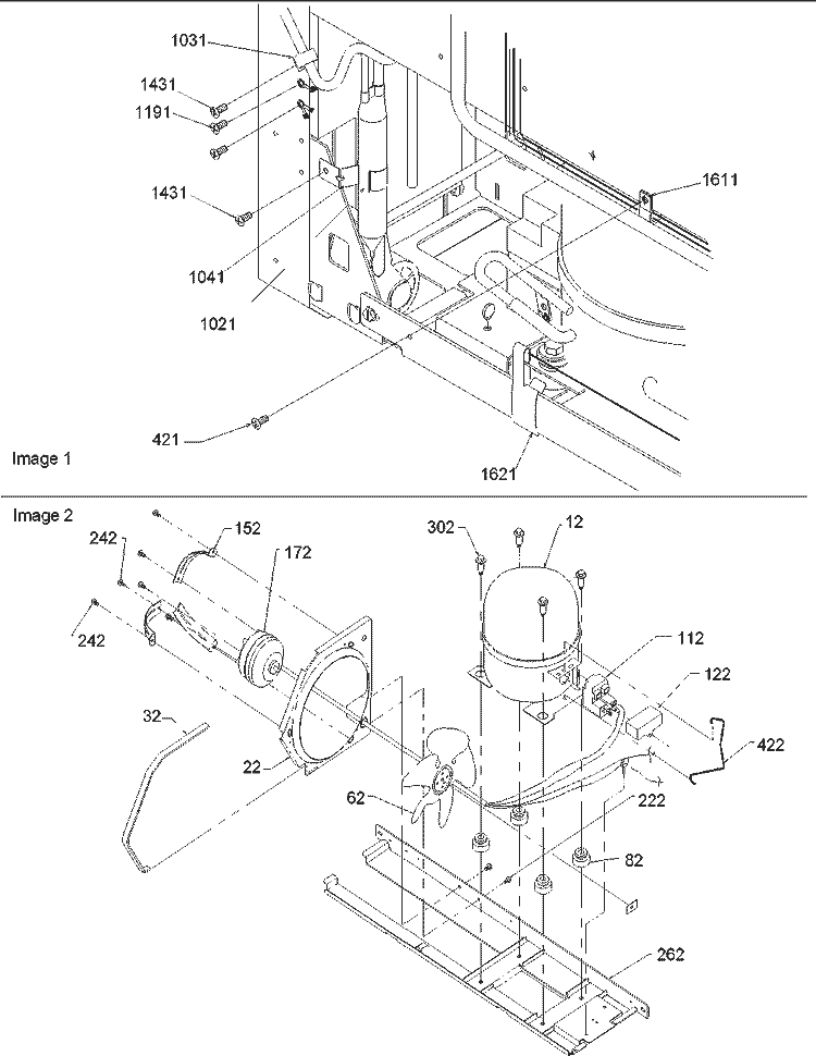 MACHINE COMPARTMENT Diagram and Parts List for BRF20VCPSER P1321312W S Amana Refrigerator