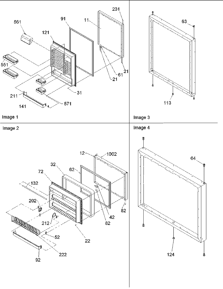 Door Assemblies Diagram and Parts List for ARB210BAC PARB210BAC0 Amana Refrigerator