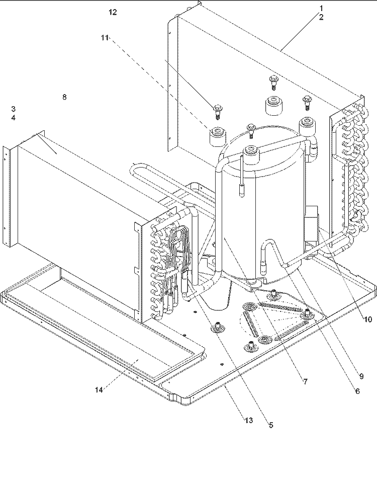 Evaporator, Condenser and Compressor Diagram and Parts List for REF24080C5ER RE REF24080C5ER C Amana Air Conditioner
