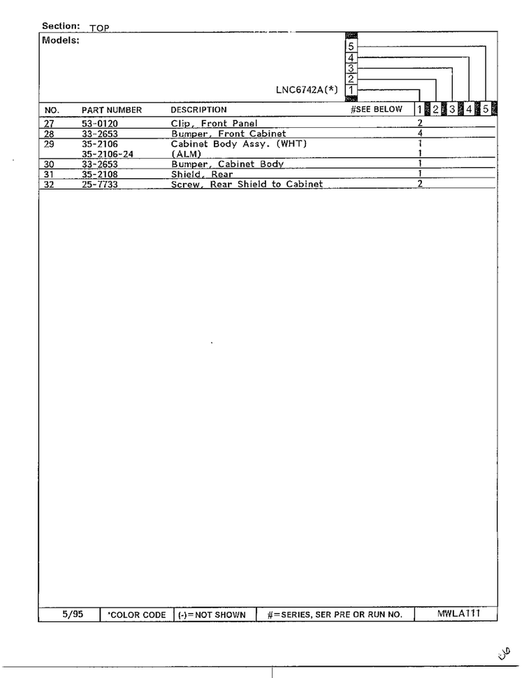 Top Page 3 Diagram and Parts List for 6742A  Norge Washer