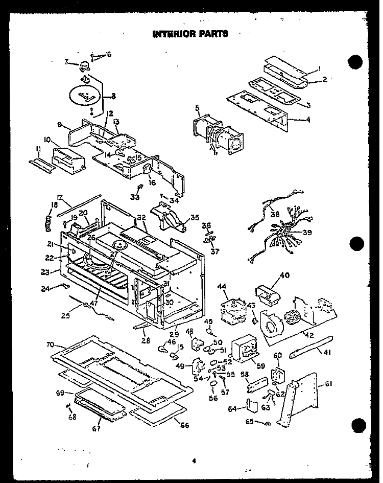 INTERIOR PARTS Diagram and Parts List for MWD366MN002 MWD3660MN00 Amana Microwave