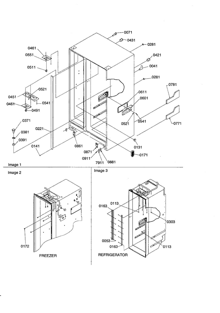 Cabinet Diagram and Parts List for SZD23VW-P1315309WW  Amana Refrigerator