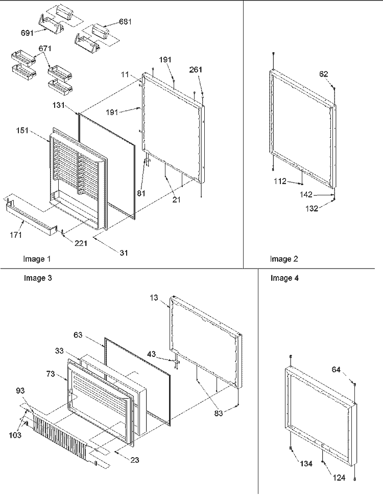 Door Assy Diagram and Parts List for BRF520T1E P1321304W E Amana Refrigerator