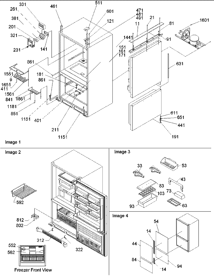 Controls, Hinges, and Accessories Diagram and Parts List for BRF520TE P1301501W E Amana Refrigerator