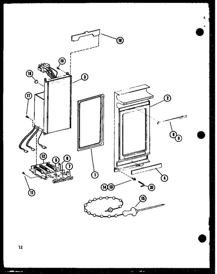Control Panel Diagram and Parts List for RR-10 P73071-3M Amana Microwave