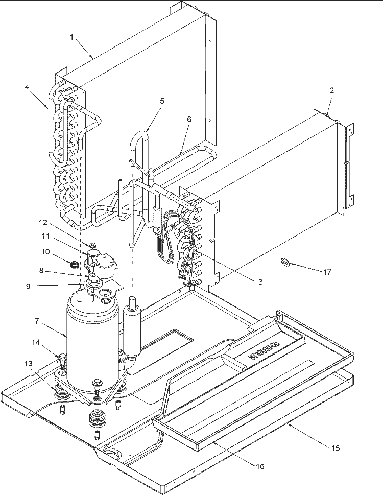 Compressor Assy Diagram and Parts List for TE10085W2  Amana Air Conditioner