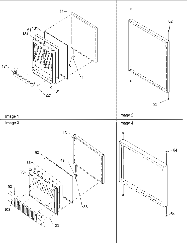 DOOR ASSY Diagram and Parts List for BRF20V1CPSR P1321316W S Amana Refrigerator