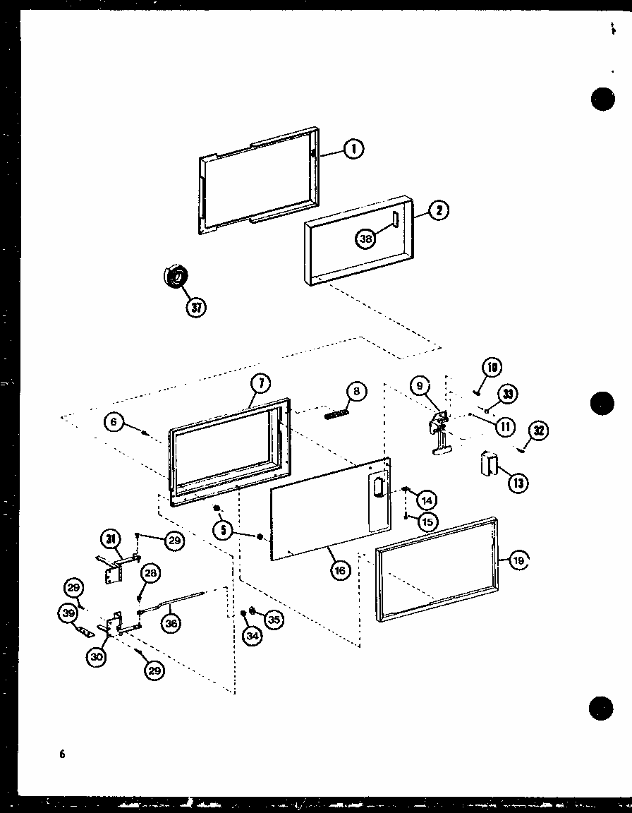Door Diagram and Parts List for RV-8 P75260-4M Amana Microwave