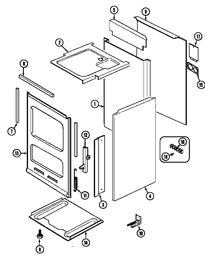 Body Diagram and Parts List for GEL1110AAH  Maytag Range