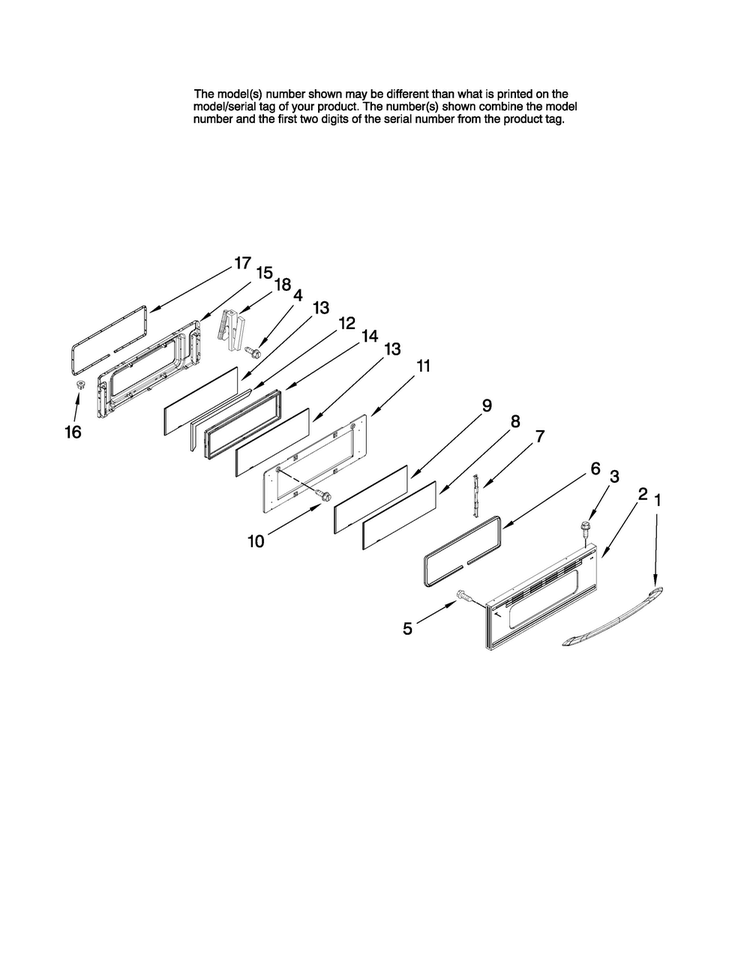 Upper Door Parts Diagram and Parts List for MGR6751BDS18  Maytag Range