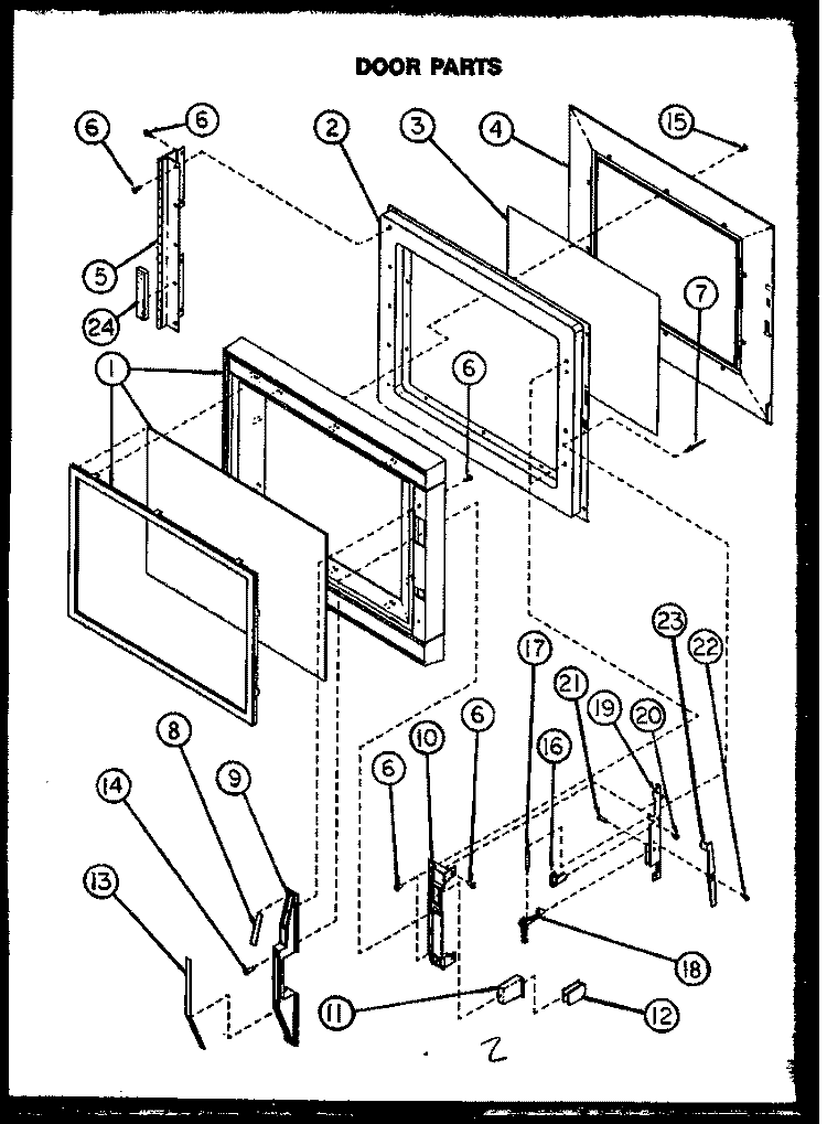 DOOR PARTS Diagram and Parts List for MPS22910 MN01 Amana Microwave
