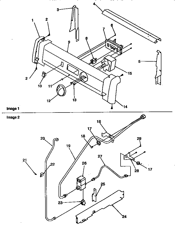 Backguard And Gas Supply Diagram and Parts List for ARG7200W-P1143316NW  Amana Range