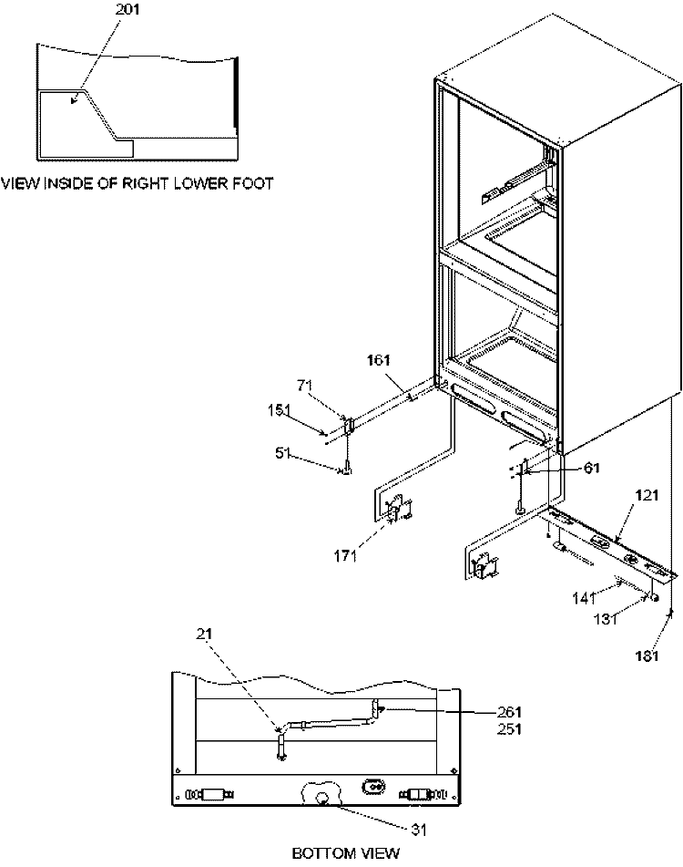 Insulation & Roller Assy Diagram and Parts List for BRD18V1C P1326501W C Amana Refrigerator