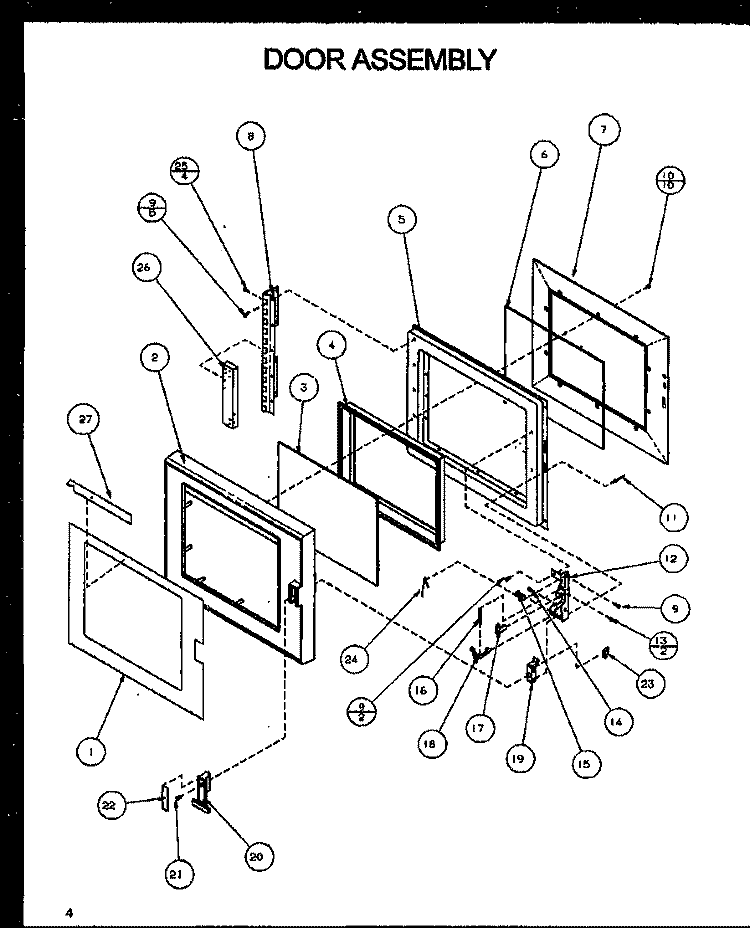 DOOR ASSY Diagram and Parts List for NB1000 P1140902M Amana Microwave