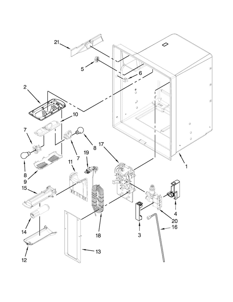 Refrigerator Liner Parts Diagram and Parts List for MFI2570FEH00  Maytag Refrigerator