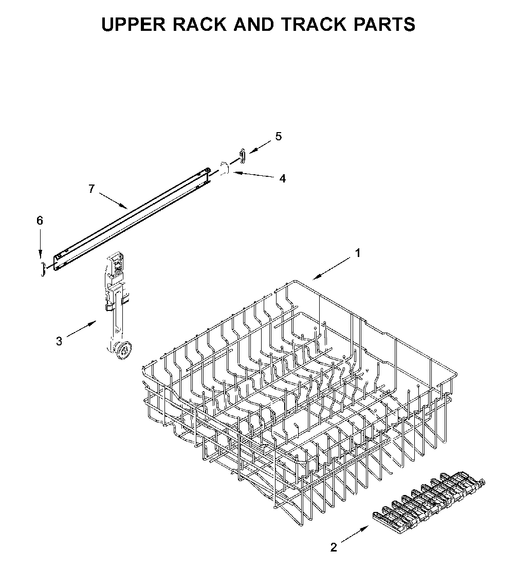 Upper rack and track parts Diagram and Parts List for MDB4949SHZ1  Maytag Dishwasher