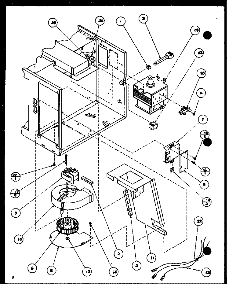 Page 3 Diagram and Parts List for CRSB460P P7769524M Amana Microwave
