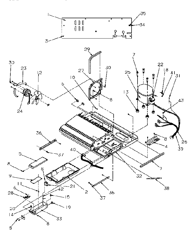 Machine Compartment Diagram and Parts List for GSDE3201SW-P1190901WW  Amana Refrigerator