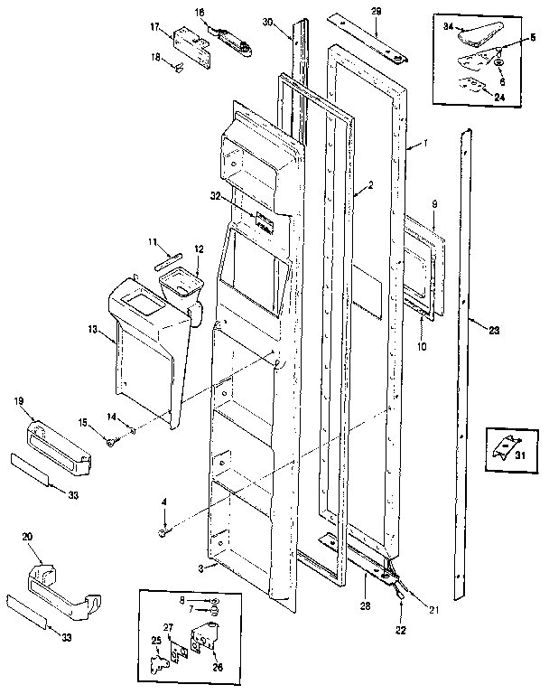 Freezer Door Diagram and Parts List for JRSD246B MAQ81A Jenn-Air Refrigerator