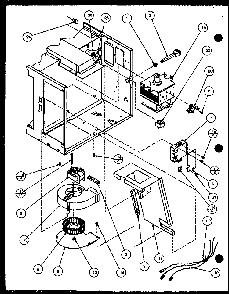 Page 3 Diagram and Parts List for R320T P7766538M Amana Microwave