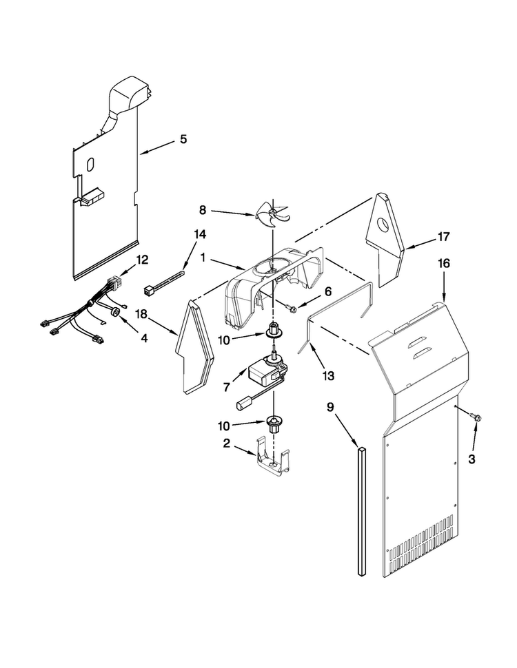 Air Flow Parts Diagram and Parts List for ASD2522WRD04  Amana Refrigerator