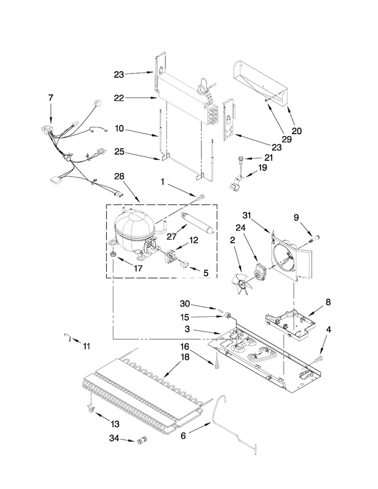Unit Parts Diagram and Parts List for MFI2665XEB6  Maytag Refrigerator