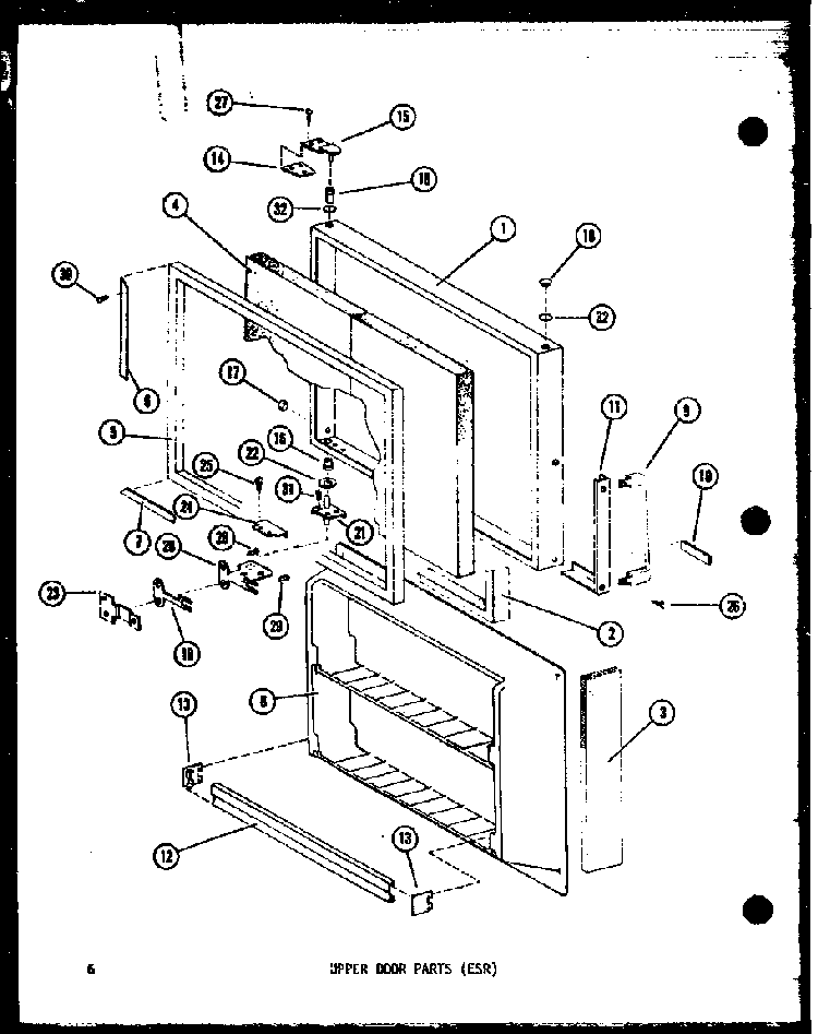Upper Door Parts Diagram and Parts List for TM14D-P73953-21W  Amana Refrigerator