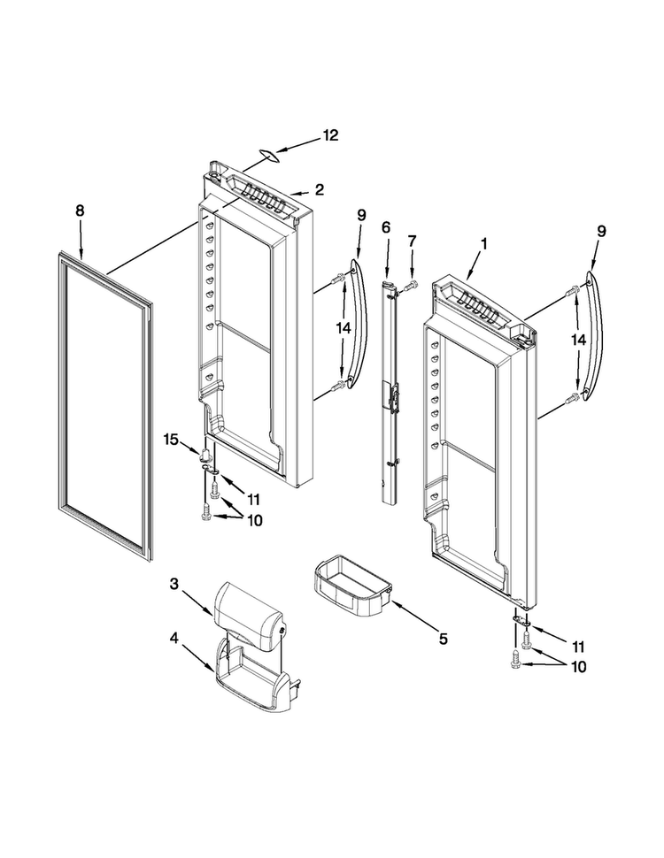 Refrigerator Door Diagram and Parts List for MFF2258VEW7  Maytag Refrigerator