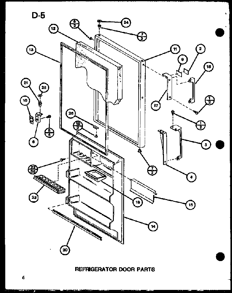 Refrigerator Door Parts Diagram and Parts List for TC18G-P75535-1W  Amana Refrigerator