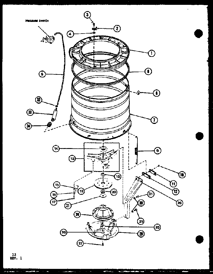 Section 10 Diagram and Parts List for LWD250 P7762107W Amana Washer
