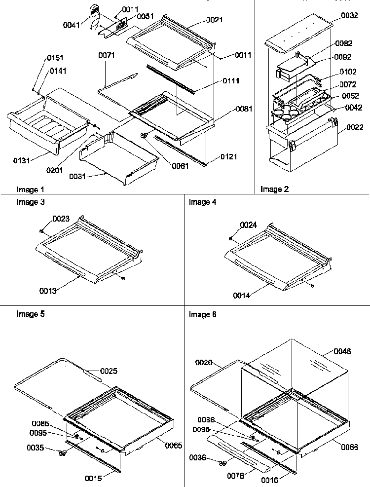 Shelving, Crisper Assemblies And Toe Grille Diagram and Parts List for SRD27S2L-P1190329WL  Amana Refrigerator