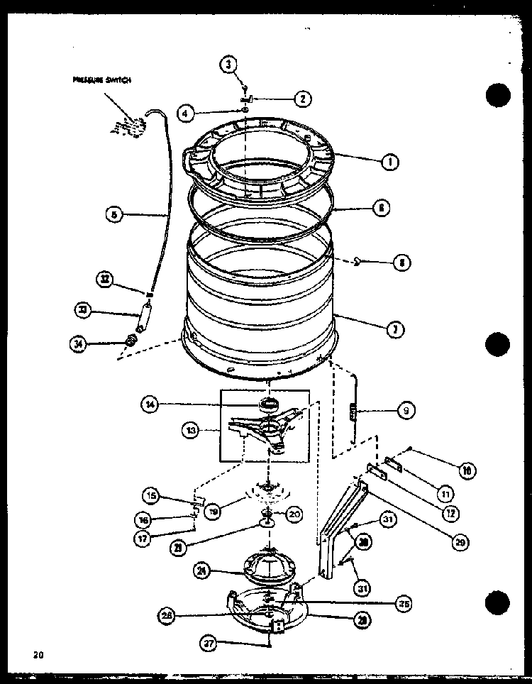 Section 4 Diagram and Parts List for LWD773 P1110501W Amana Washer